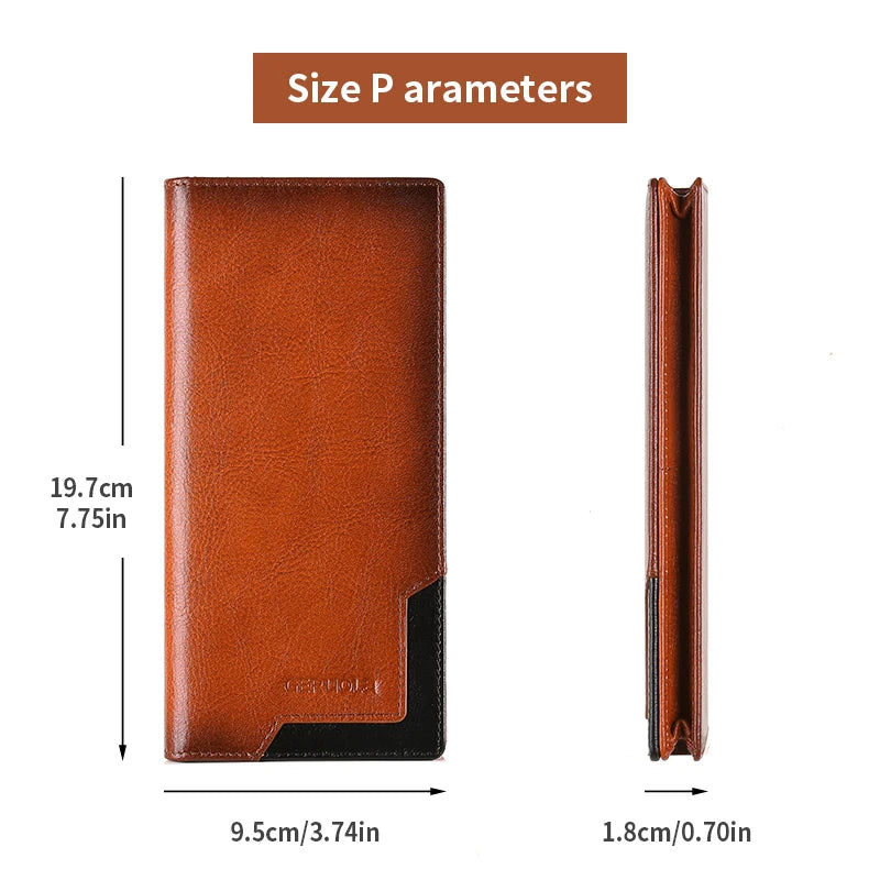 Genuine Leather Wallet Long Card Holder Organizer Wallet