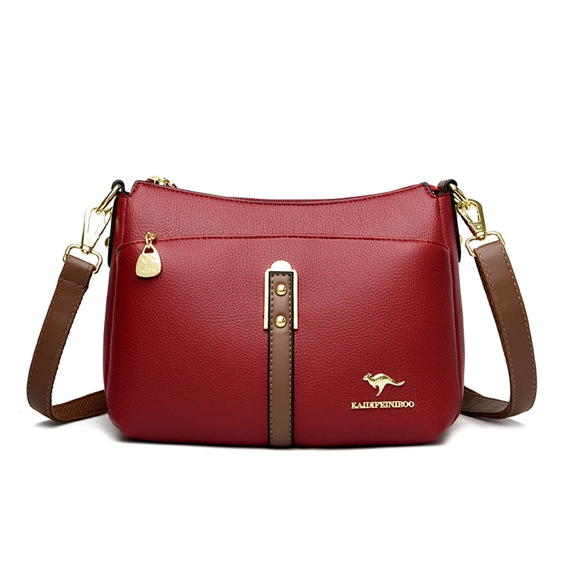Genuine High Quality Soft Leather Women's Handbag Trendy Design Crossbody Bag