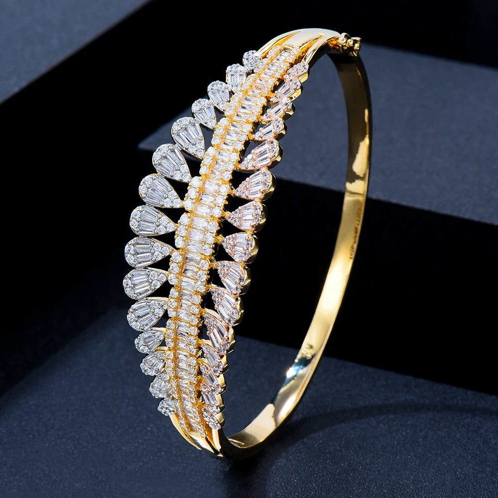 Stackable Bangle For Women Cubic Zircon Shiny Bangle Bracelet Jewelry