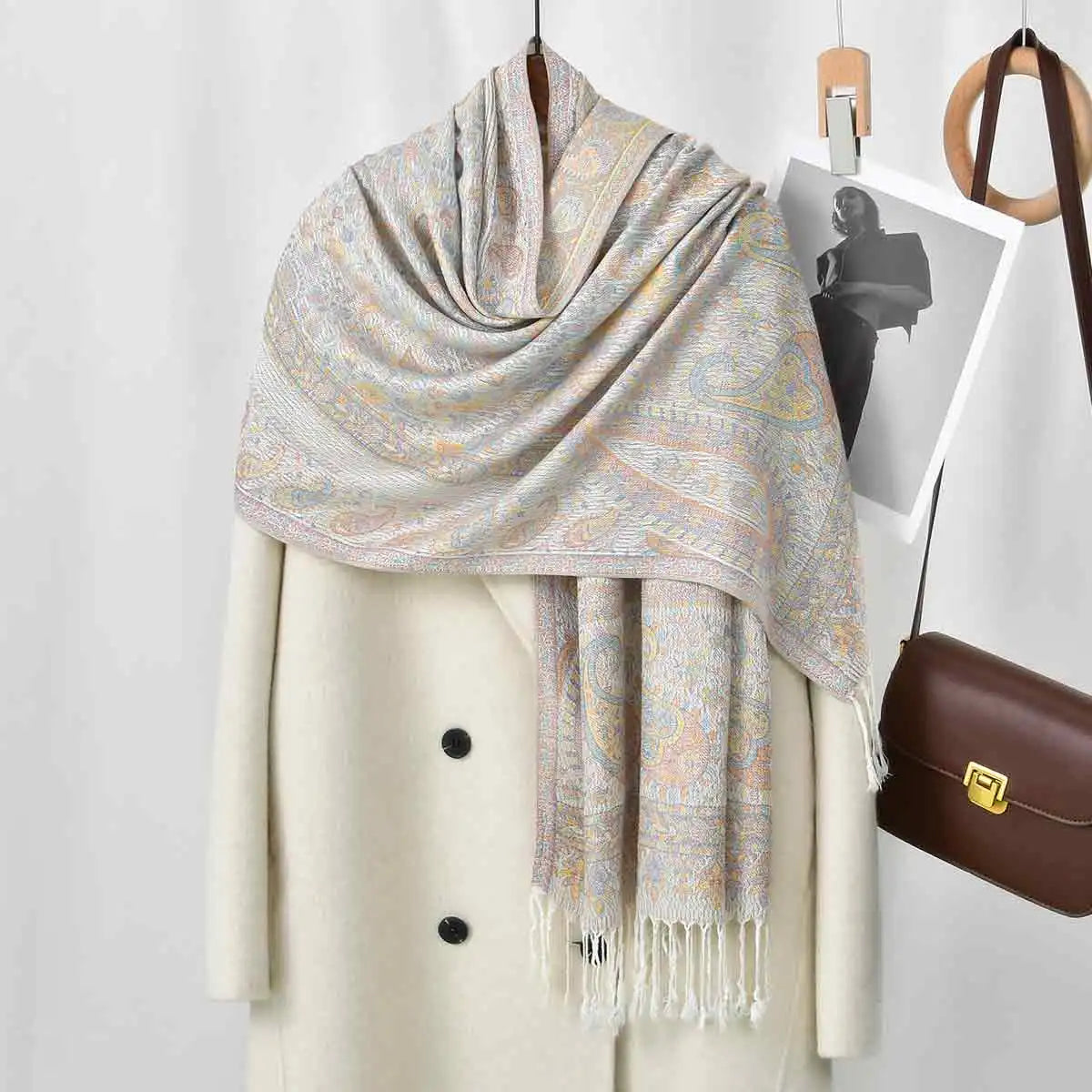 Paisley Embroidery Retro Cashew Cotton Scarf Wraps