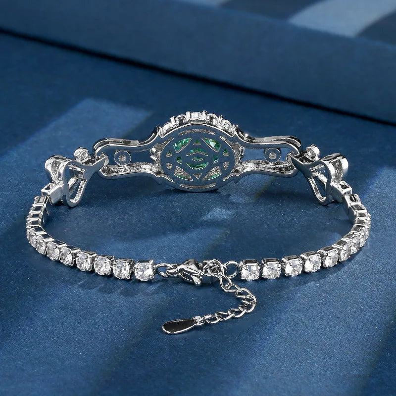 Adjustable Bracelet Colorful Oval Cubic Zirconia Vintage Style