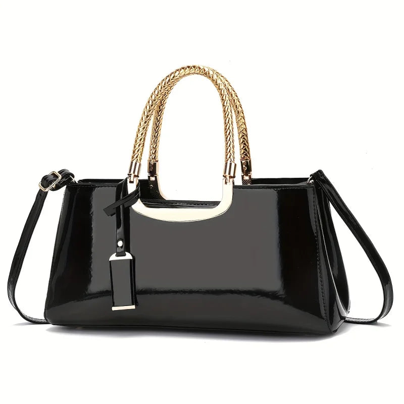 Elegant ladies' evening handbag shoulder bag patent leather glossy crossbody bag
