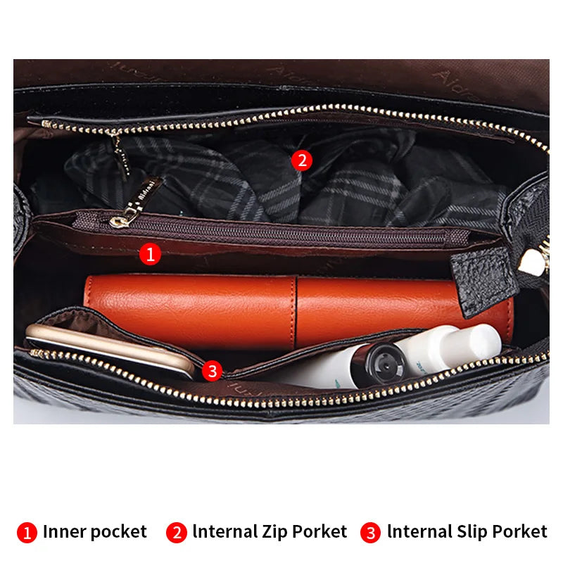 Fashion Cowhide Versatile Genuine Leather Shoulder Bag