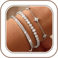 3PC Stackable Set Adjustable 14K Gold-Plated Tennis Bracelets