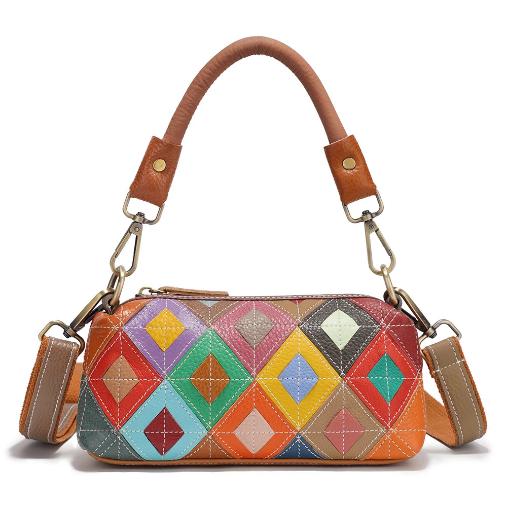 Patchwork Multi-Color Shoulder Bag Crossbody Satchel