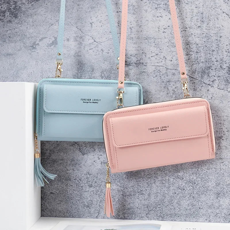 Fashion Phone Pouch Mini Messenger Bag Clutch Wallet Soft Leather Crossbody Bag