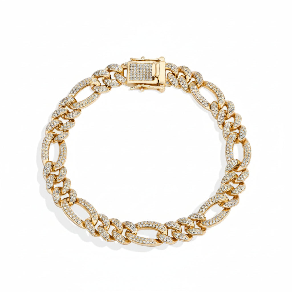 Full Inlaid Moissanite Tennis Bracelet S925 Sterling Silver 18K Gold Plated