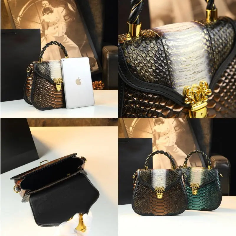 Luxury Design Fashion Color Contrast Leather Shoulder Cross Bag