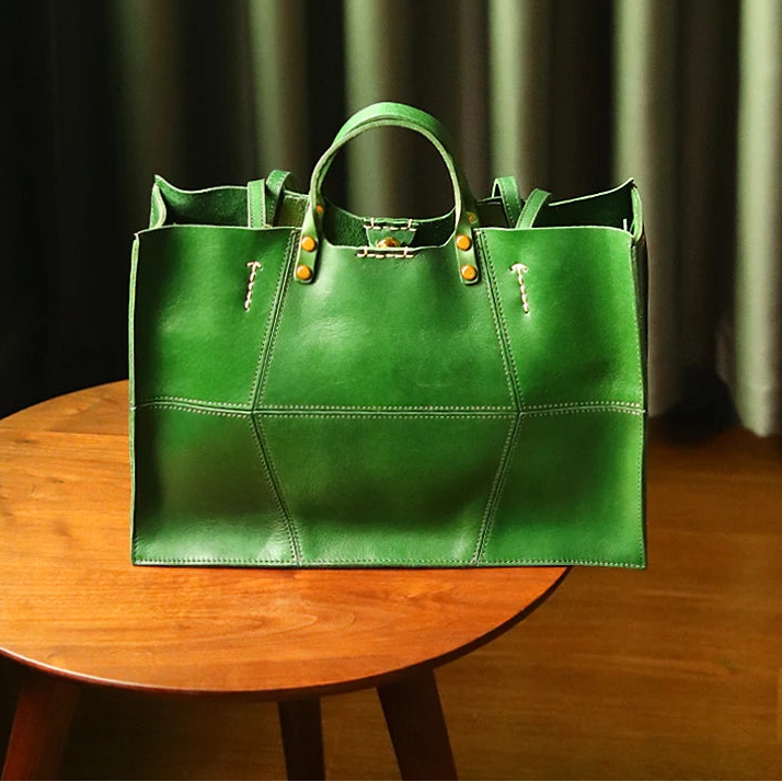 Genuine Leather Handbags Cowhide Large Capacity Tote Niche Retro Commuter Bags