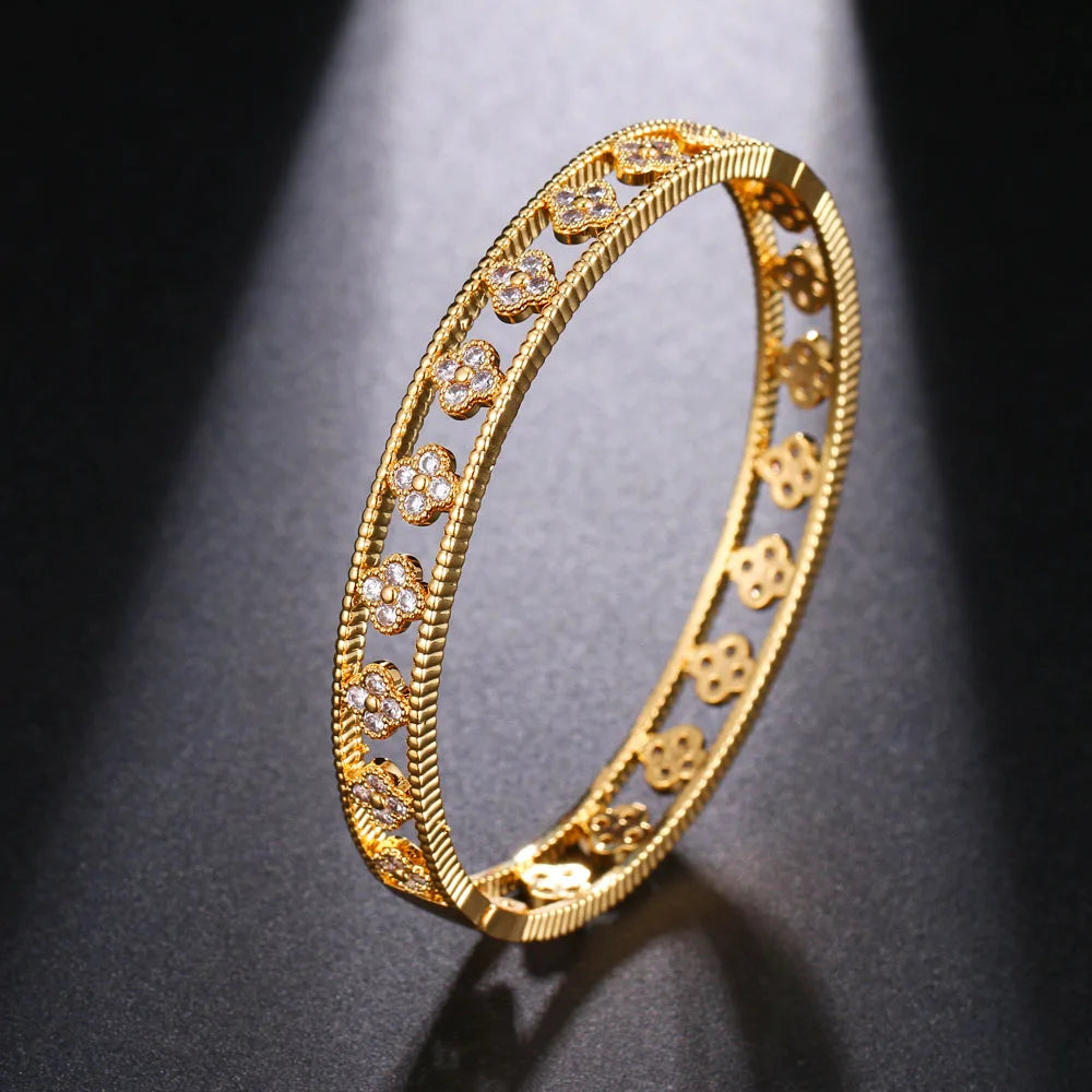 Leaf Zircon Bracelet Luxury Fashion Classic Plant Large Flower Bracelet