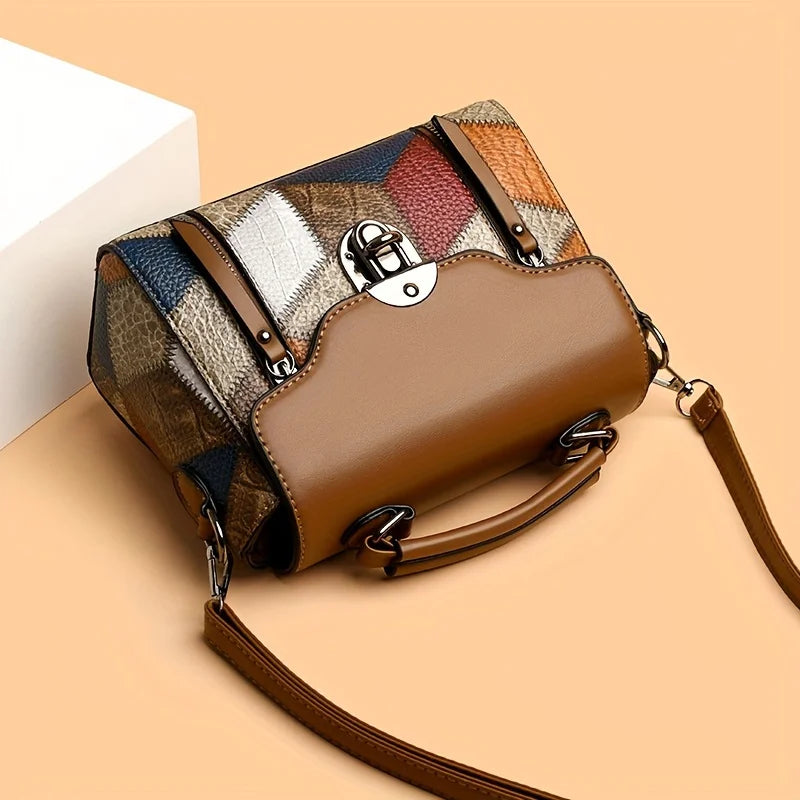 Retro Diamond Pattern Handbag Crossbody Shoulder Bag Vintage Flair Handbags