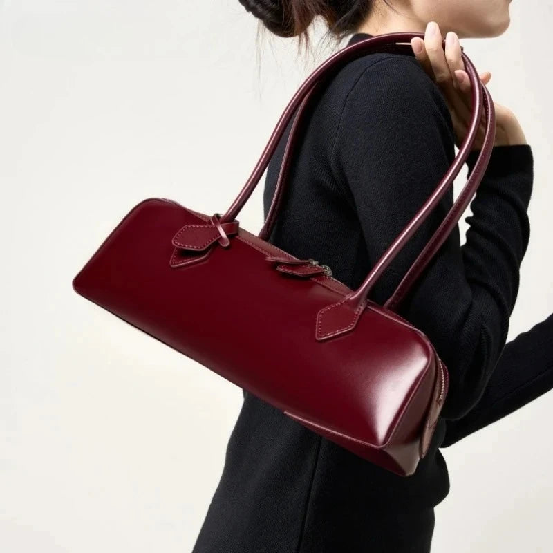 Genuine Leather Bag Luxury Vintage Long Shoulder Bag