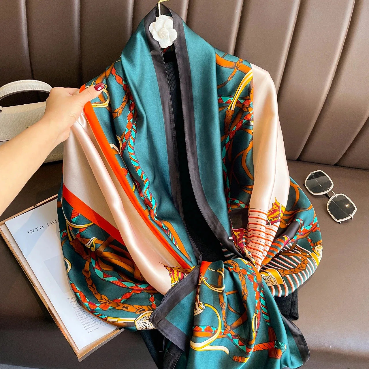 180*90cm Luxury Brand Women Scarf Fashion Print Silk Scarves Summer Shawls Wraps
