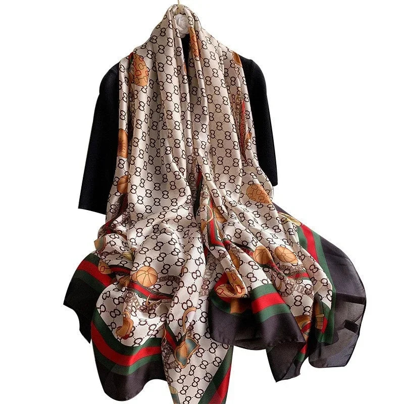 90×180cm Summer New Fashion Simulation Silk Scarf Versatile Thin Mulberry Silk
