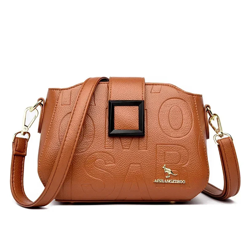 Fashionable Square Buckle Crossbody Bag Large Capacity Travel Handbag Luxury Design