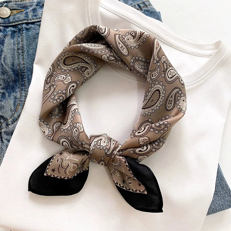 100% Real Silk Scarf Geometric Retro Fashion Scarves