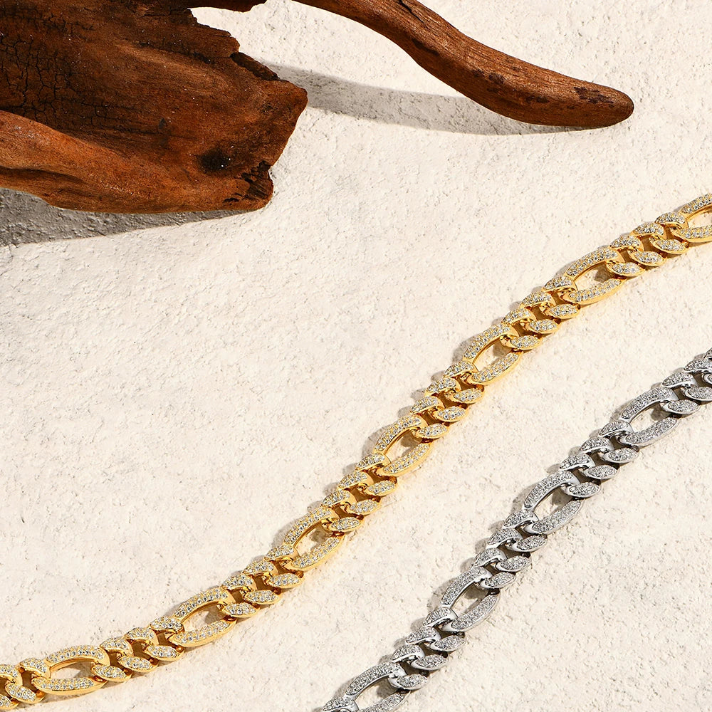 Full Inlaid Moissanite Tennis Bracelet S925 Sterling Silver 18K Gold Plated