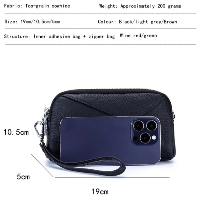 Crossbody Bags Genuine Leather Shoulder Purse Cross Body Bag with Wristlet