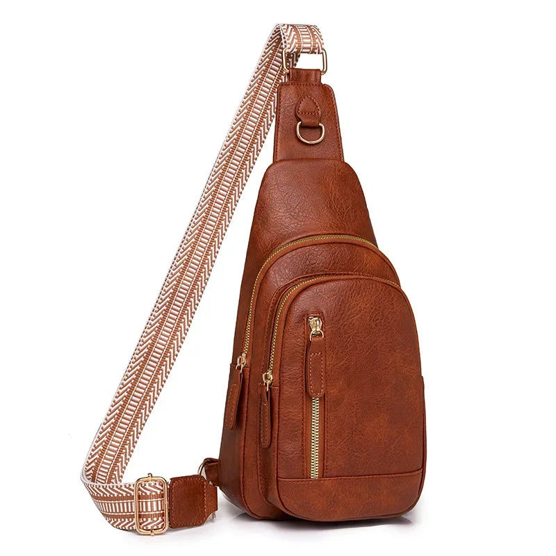 Women Bag Fashion Sling Bag High Quality PU Leather Pack Crossbody Chest Bag