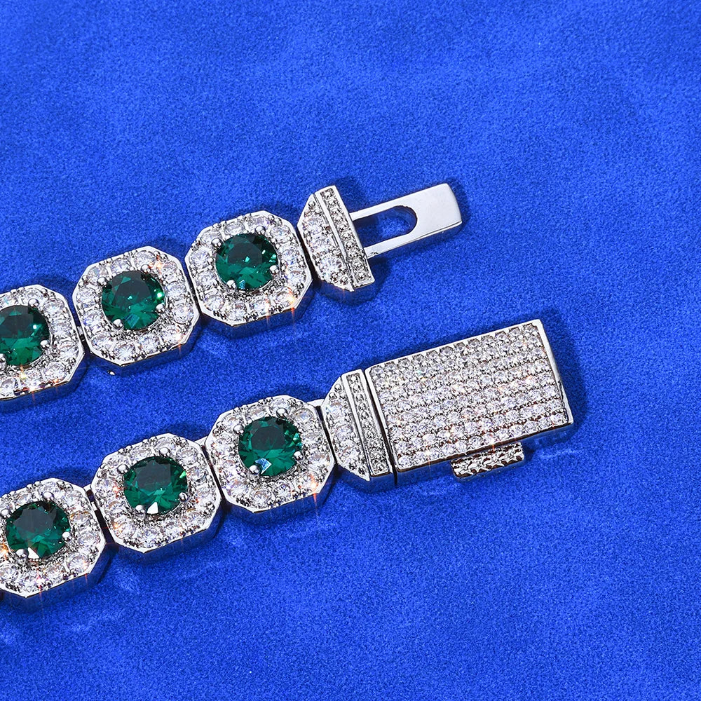 Emerald Crystal CZ Tennis Bracelets Geometric Vintage Style