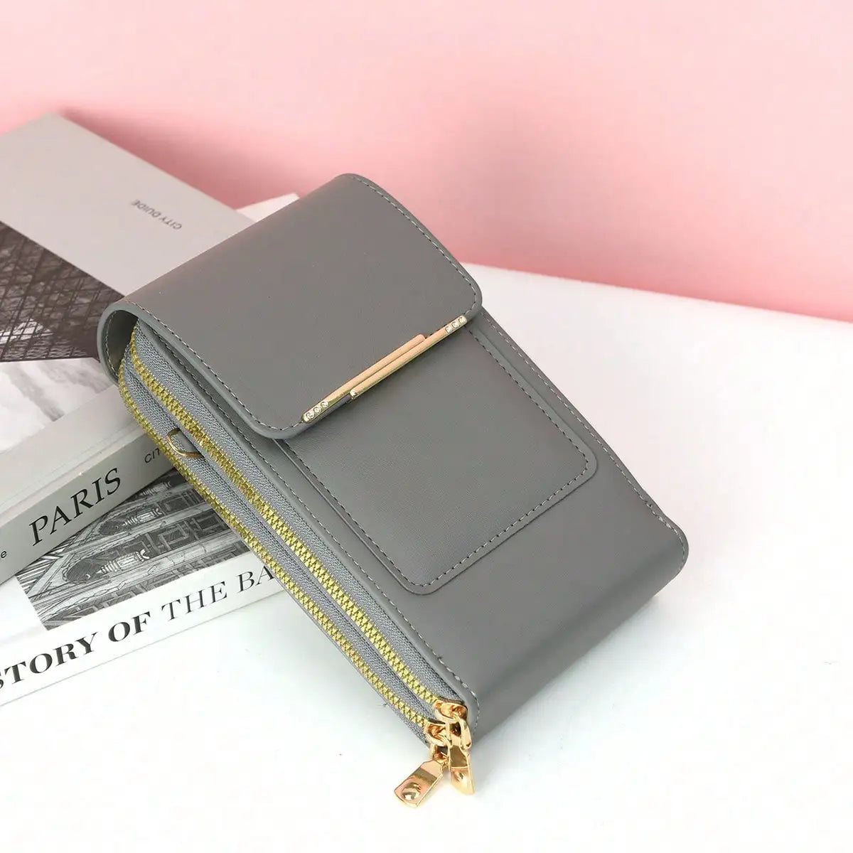 1pcs Solid Color Fashion Multi-pocket Waterproof Phone Wallet