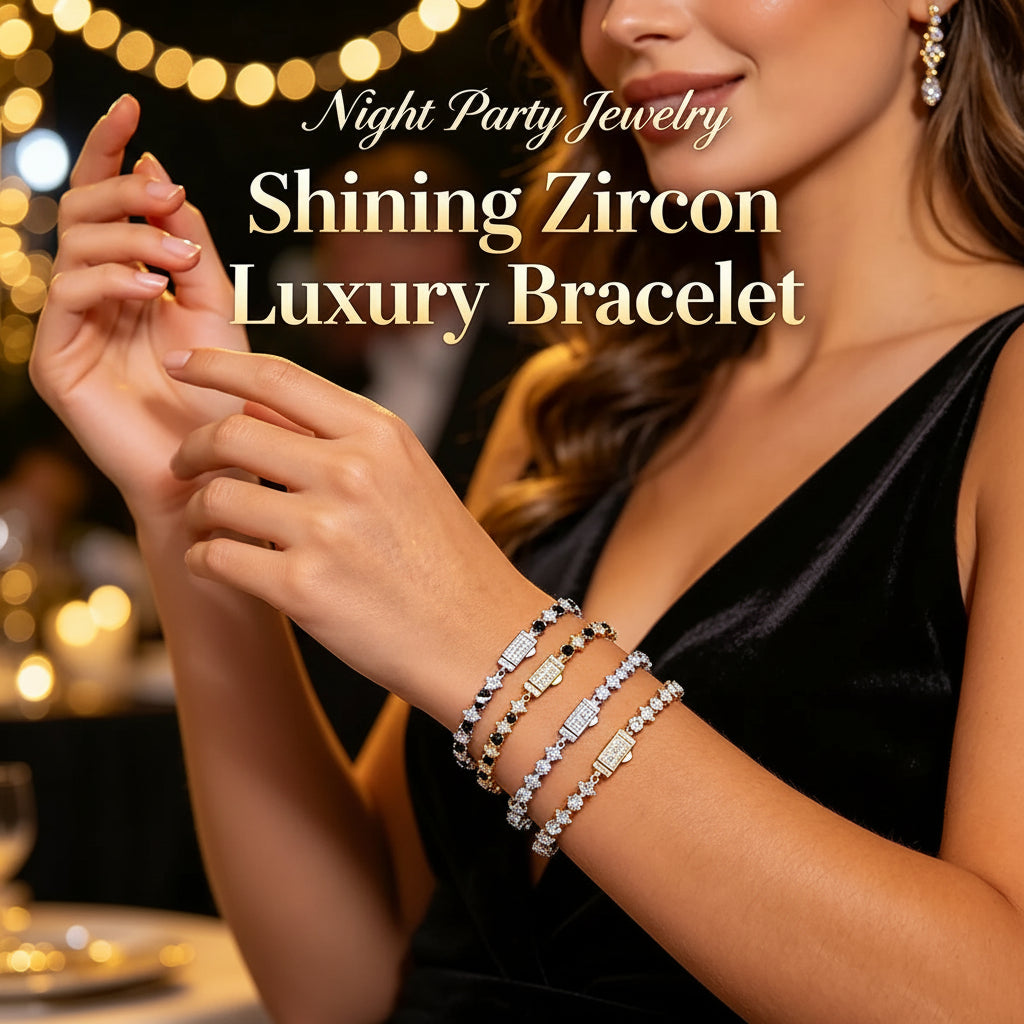 Glamorous Star Tennis Bracelet Celestial Four-Point Star Chain