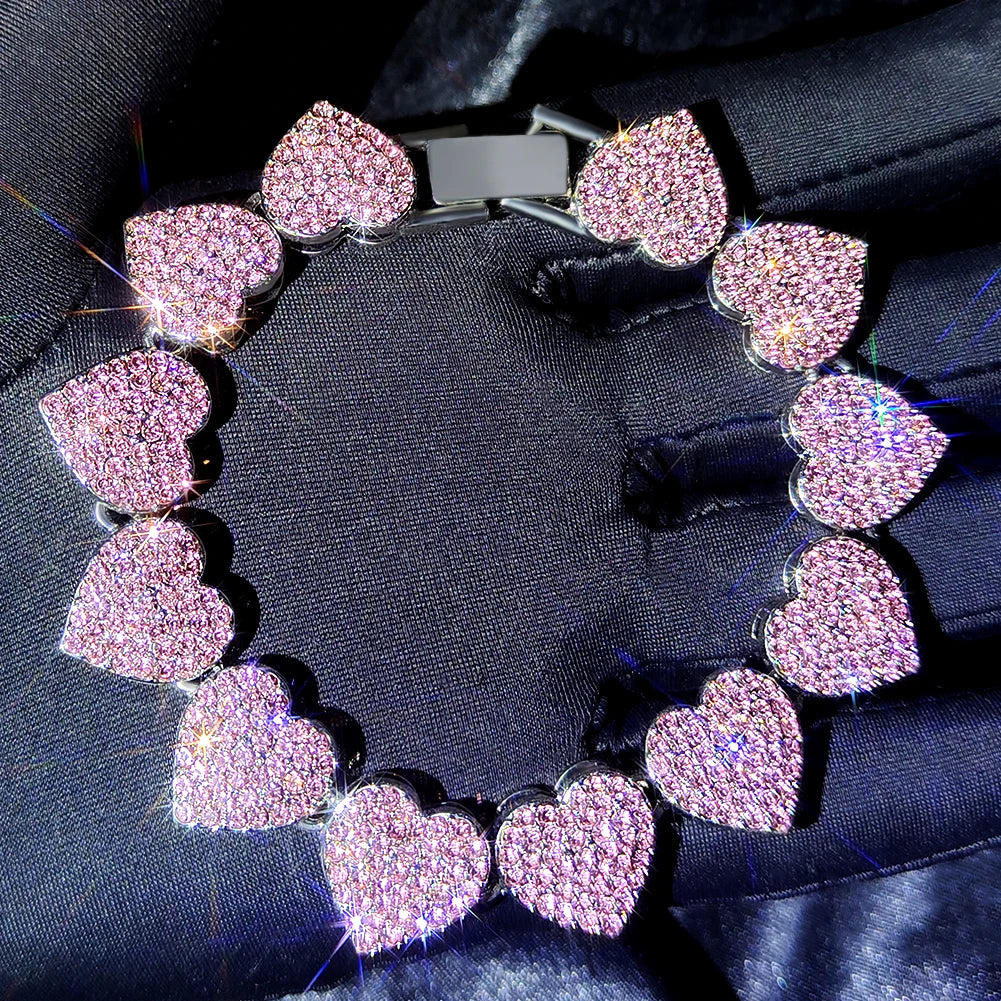 Iced Out Pink Crystal Bracelet Jewelry