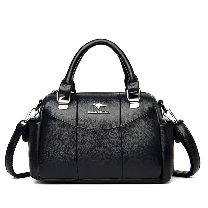 Urban Minimalist Women's Shoulder Bag Splicing Handbag Soft Polyester Lining Tote Bag