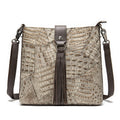 Women's Shoulder Bag Genuine Leather Fashion Patchwork Design