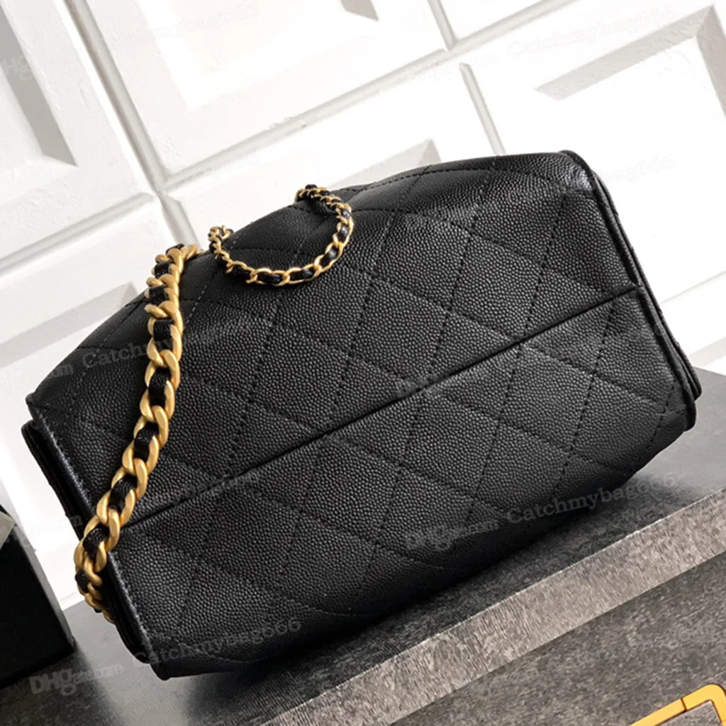 Luxury Handbag Design Grained Genuine Leather Shoulder Bag