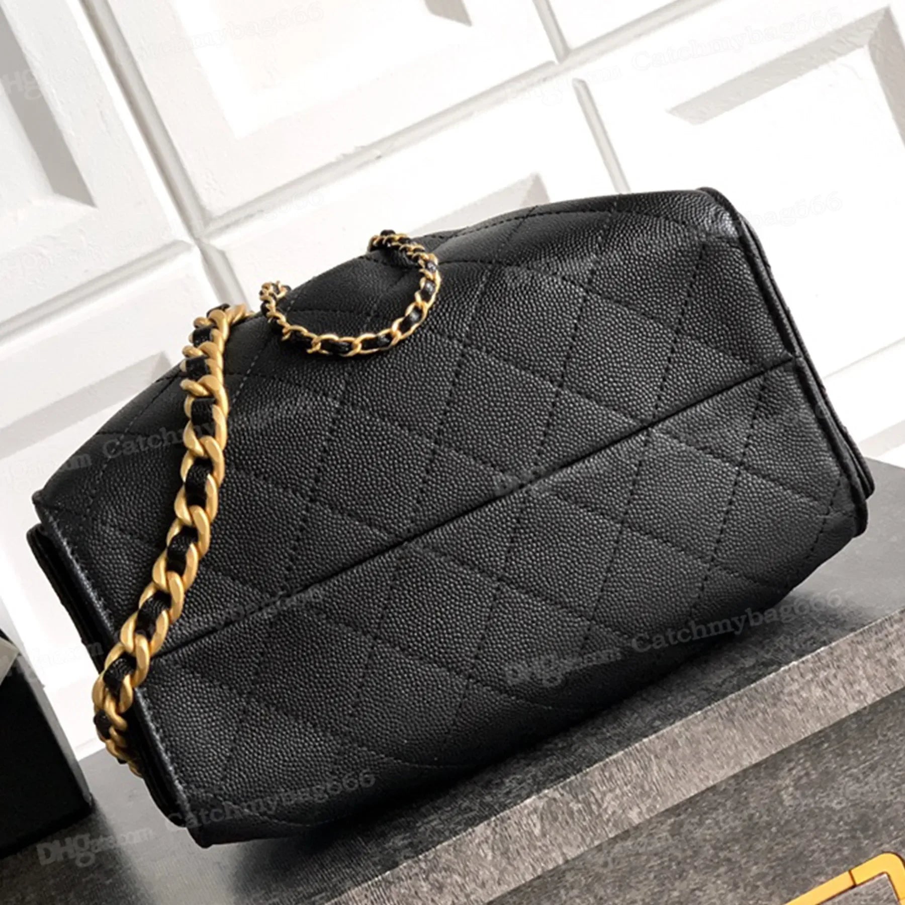 Luxury Handbag Design Grained Genuine Leather Shoulder Bag