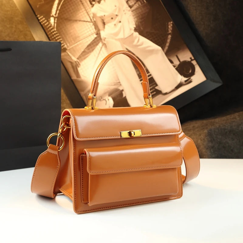 Genuine Leather Women Single-shoulder Crossbody Bag