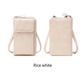 Multi functional retro style PU leather crossbody bag fashionable solid color phone bag