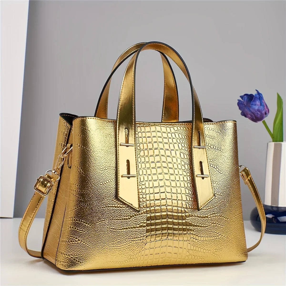 Fashionable Colorful Alligator Pattern Women Handbag Design