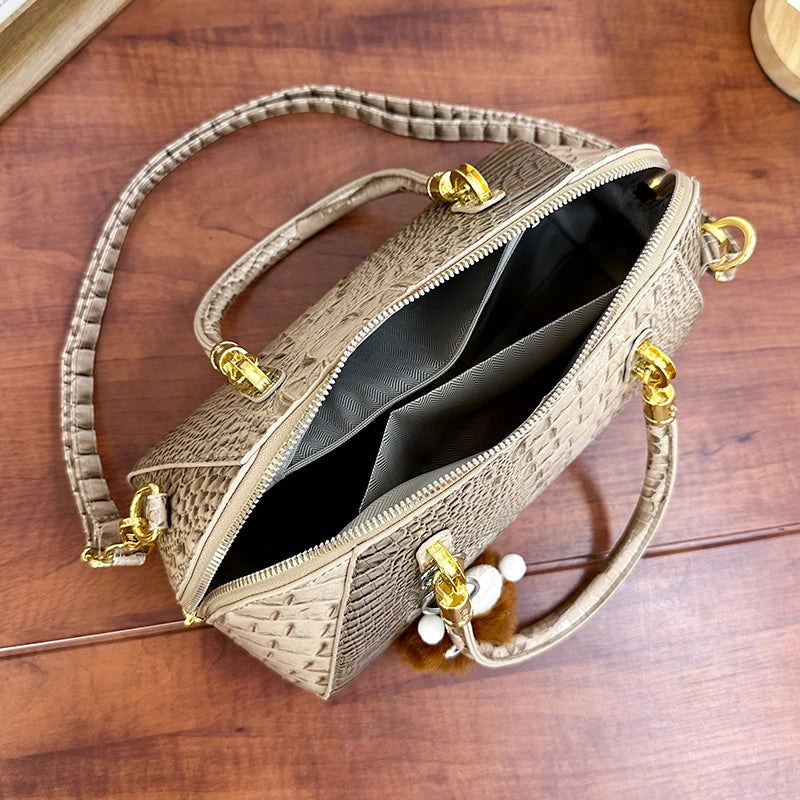 Classic Handbag Crocodile Leather Shoulder Crossbody Bag