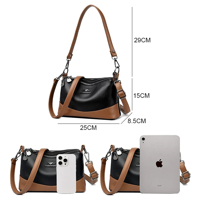 High-quality Leather Handbags Luxury Design Shoulder Crossbody Bag Soft Sac