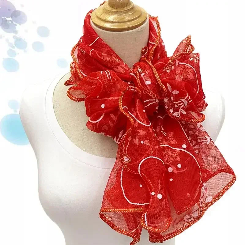 45*175cm  Elegant 2024 Silk Scarf Lightweight Lace Hijab