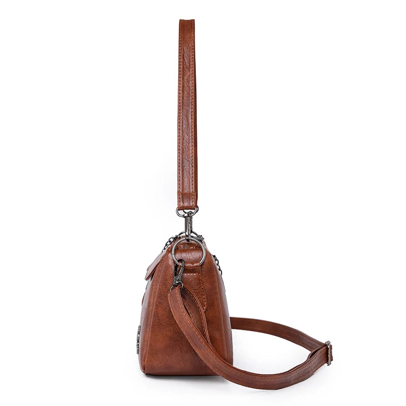 Women Bag Vintage Crossbody Bag Fashion Shoulder Bags PU Leather luxury Design