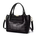 High-quality cowhide handbag crocodile pattern with large capacity