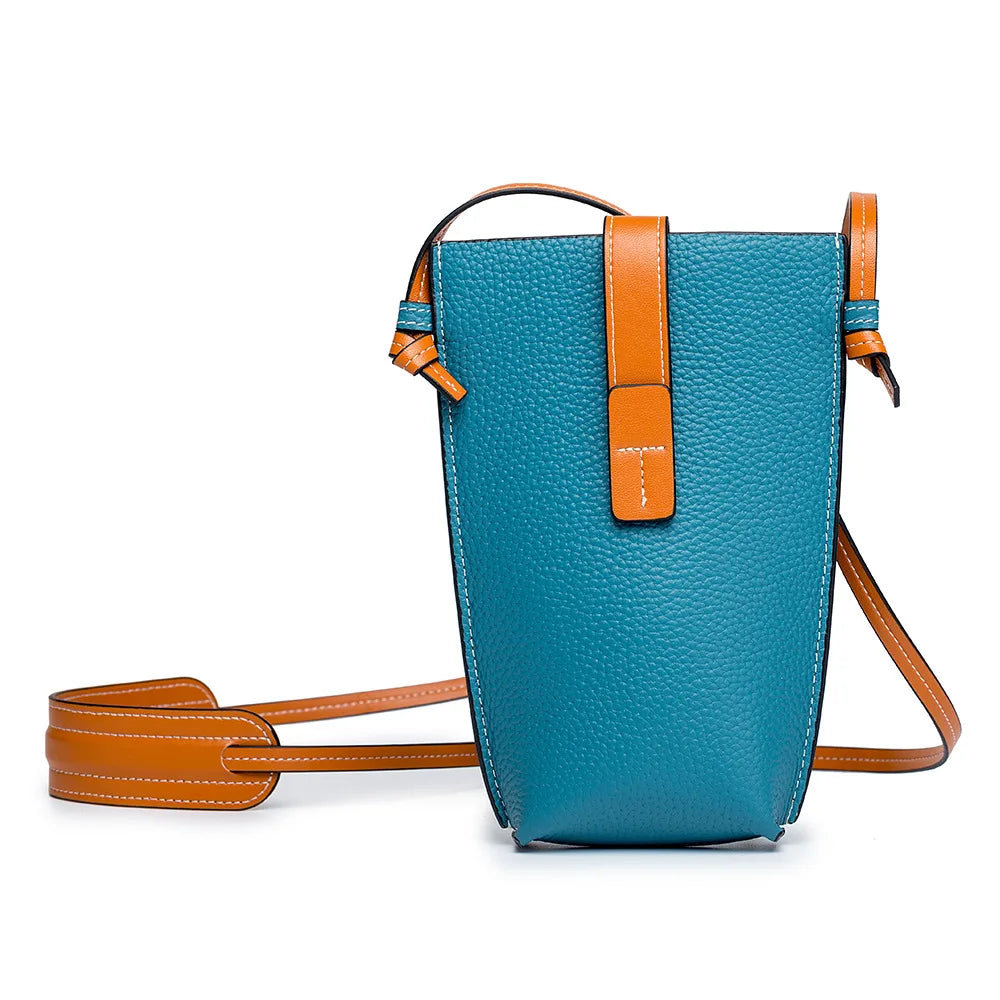 Genuine Leather Women Shoulder Bags Luxury Brands Mini Mobile Phone Bag