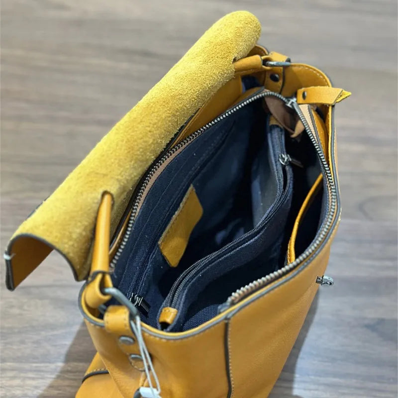 Handmade Retro Genuine Leather Bag Versatile Soft Cowhide