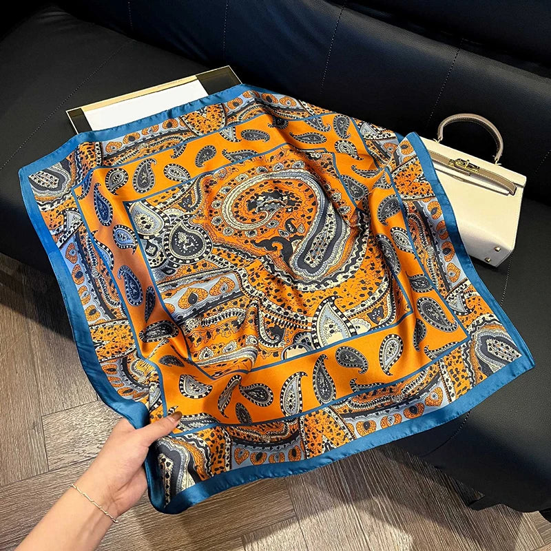 Imitation Silk Printed Square Scarf Fashion Accessories