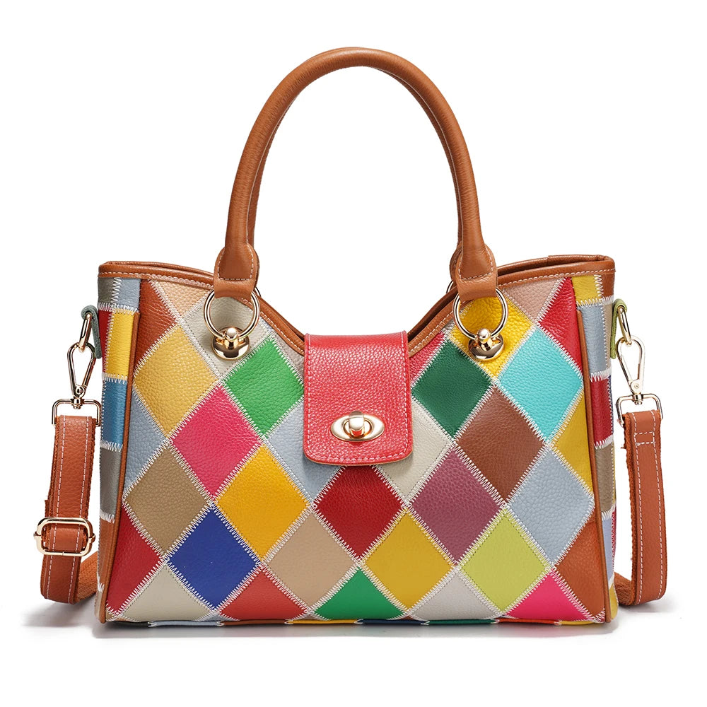Women's Genuine Leather Luxury Top-Handle Luxury Shoulder Bag