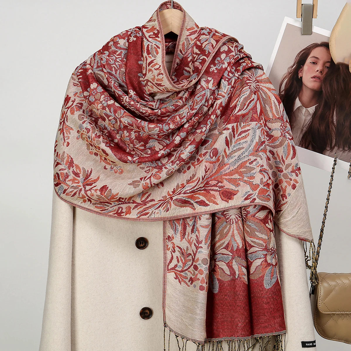 Retro Jacquard Paisley Tassel Scarf Cotton Shawls