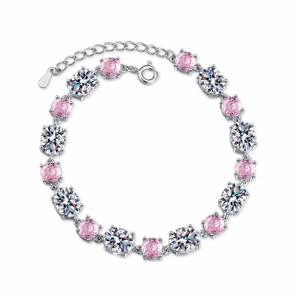 Red Ruby Bracelets Female Real S925 Silver Gemstone Bracelet