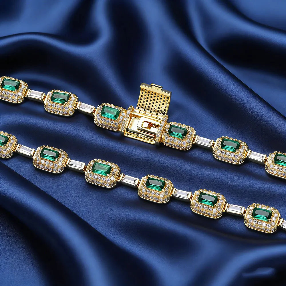 7mm Fashionable Jade Green Cubic Zirconia Bracelet