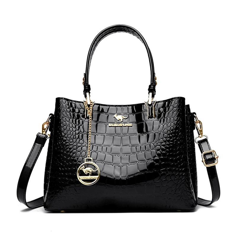 High Quality Luxury Handbag Crocodile Pattern Shoulder Tote