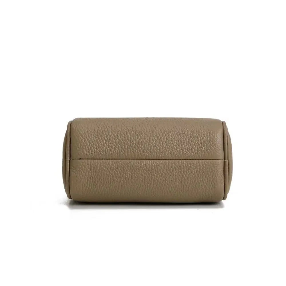 Real Leather Soft Leather Tubular Shoulder Crossbody Bag