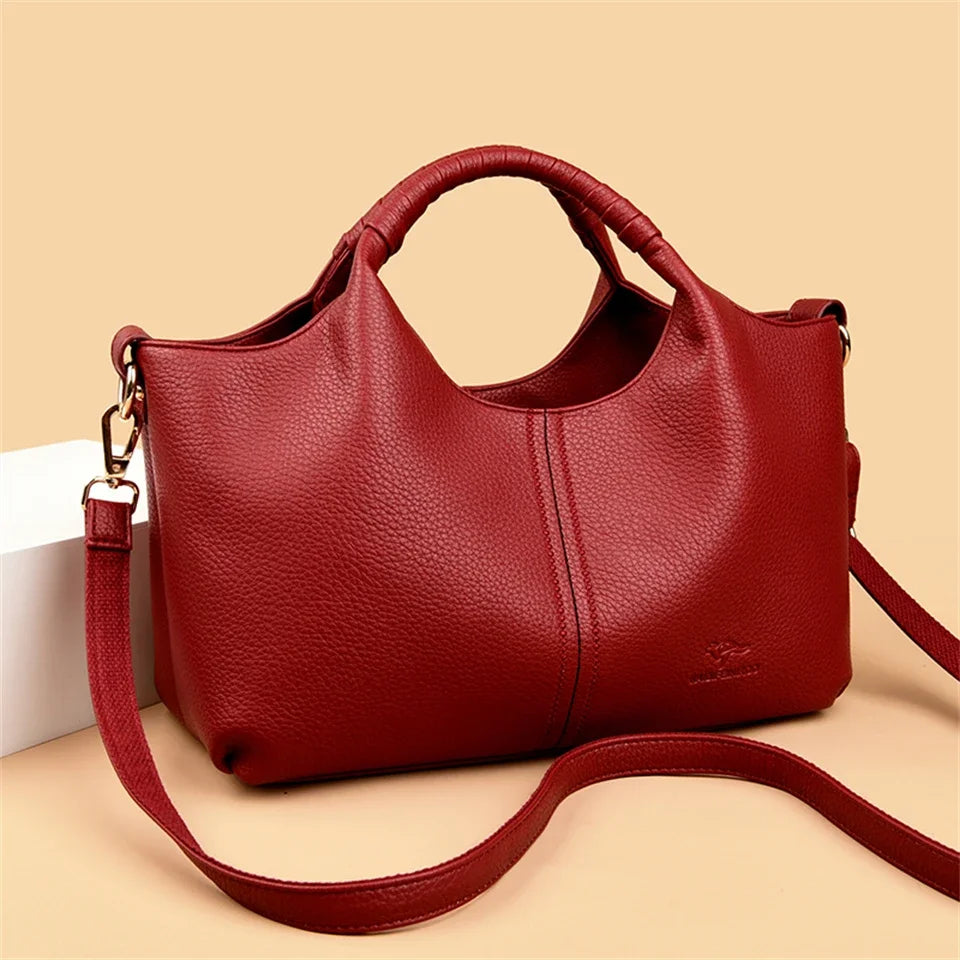 High Quality Soft Leather Handbag Tote Bag Fashion Luxury Women Shoulder Bag