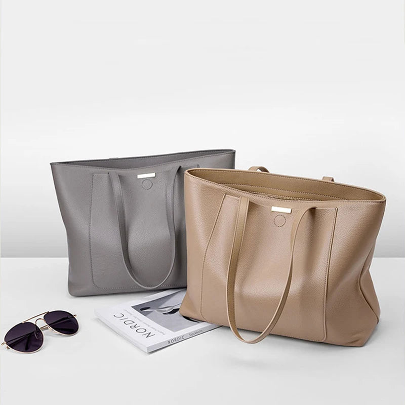 Genuine Leather Large Capacity Simple Fashion Shoulder Bag
